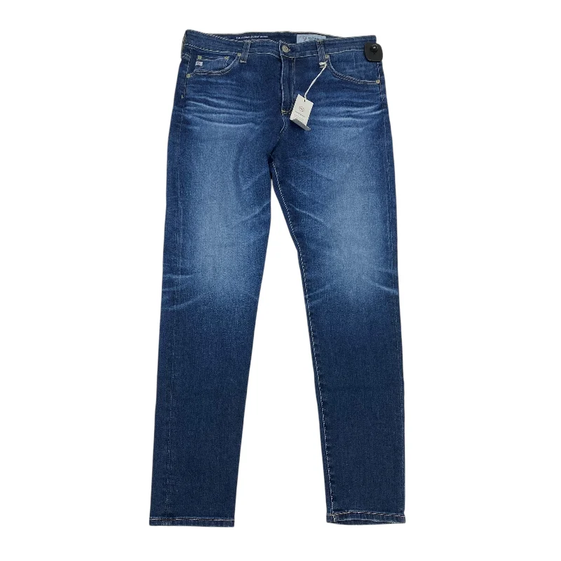 Women's Jodhpurs with Mandarin CollarJeans Designer By Adriano Goldschmied In Blue Denim, Size: 14