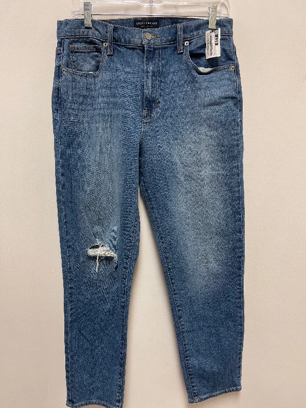 Women's Palazzo PantsJeans Straight By Lucky Brand In Blue Denim, Size: 8