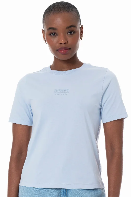 Women's Narrow Collar SweatersBranded T-Shirt _ 152279 _ Light Blue