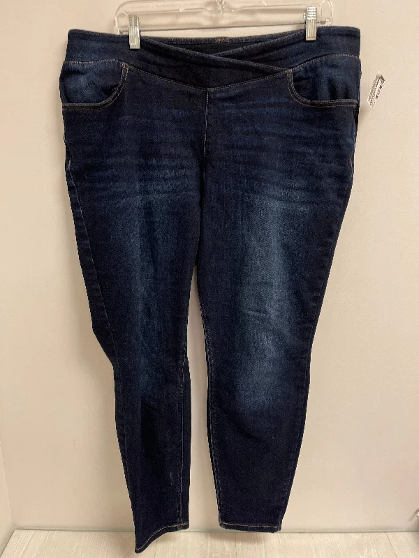 Women's Jodhpurs with Asymmetrical HemJeans Skinny By Clothes Mentor In Blue Denim, Size: 14p