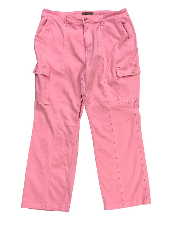 Women's Jodhpurs with U-Shaped CollarJeans Straight By Judy Blue In Pink, Size: 22