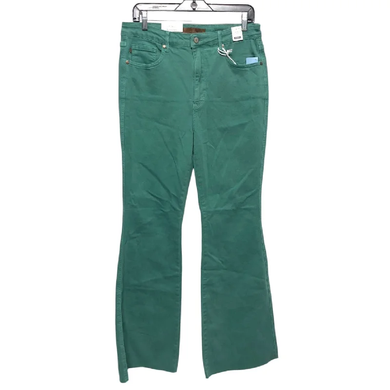 Women's Jodhpurs with Boat CollarJeans Flared By Judy Blue In Green Denim, Size:14