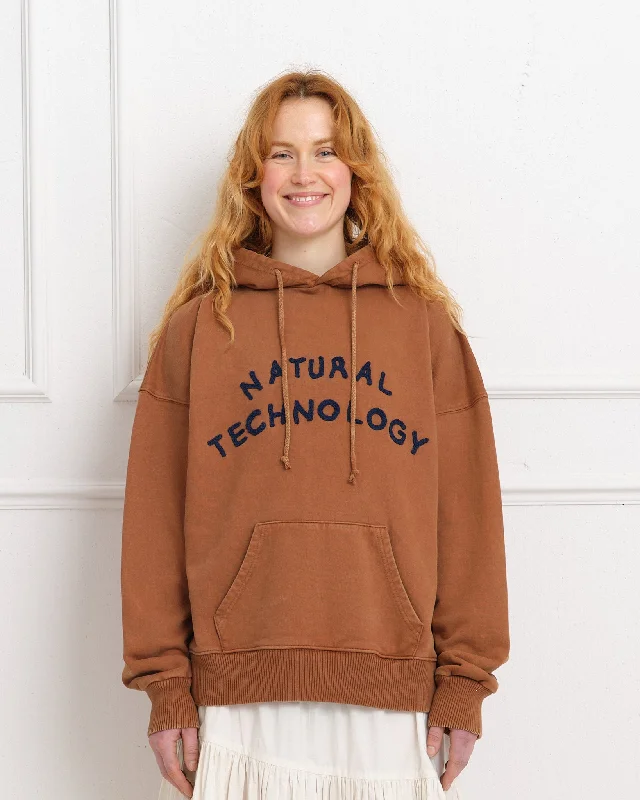 Women's Keyhole Collar SweatersGeo Hoodie - Brown