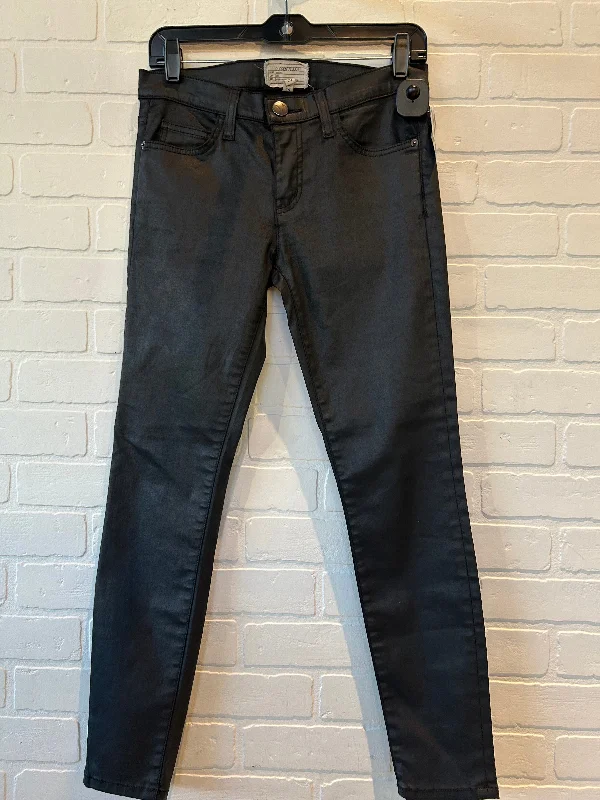 Women's Jodhpurs with Keyhole NeckJeans Skinny By Current Elliott In Black Denim, Size: 4