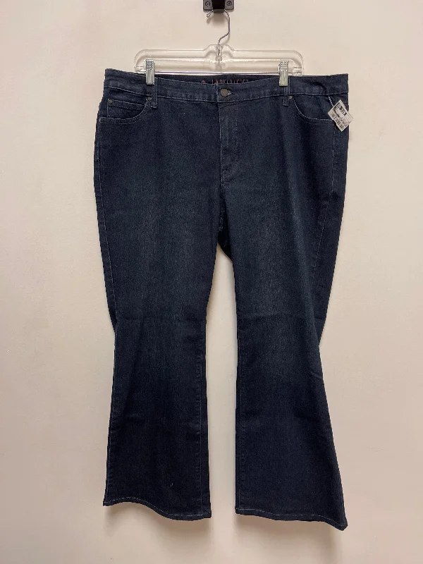 Women's Jodhpurs with High WaistJeans Boot Cut By Jennifer Lopez In Blue Denim, Size: 22