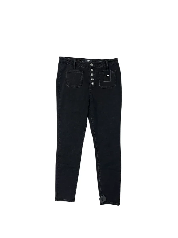 Women's Jodhpurs with Keyhole NeckJeans Skinny By OAT In Black Denim, Size: 30