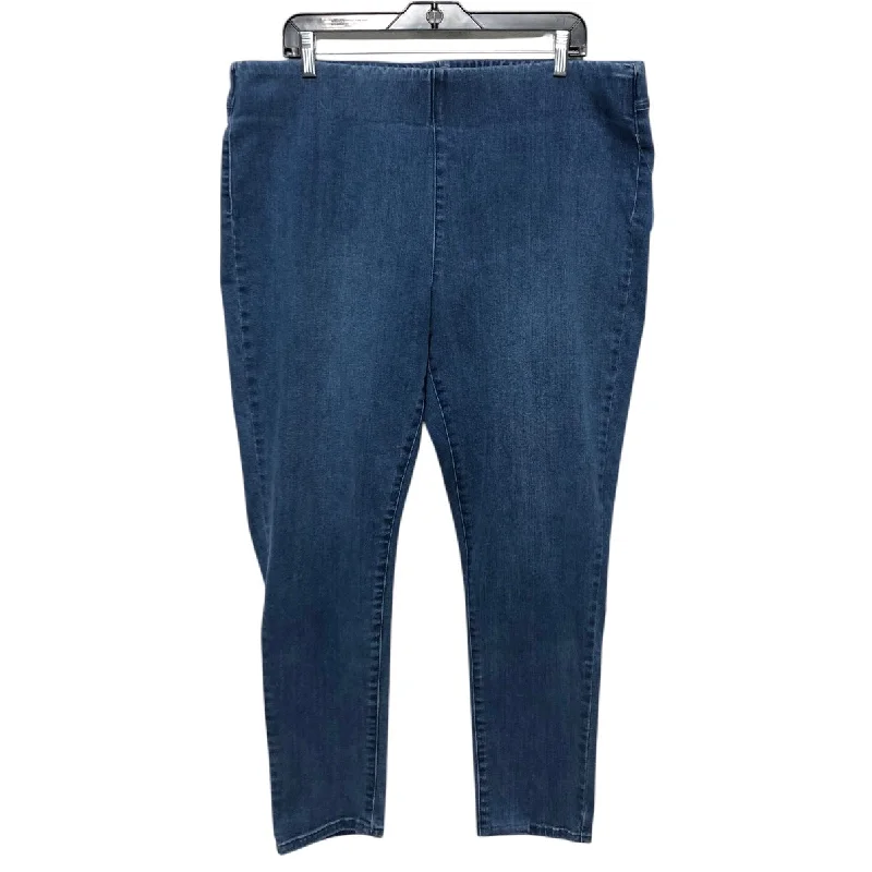 Women's Jodhpurs with Mandarin CollarJeans Jeggings By Soft Surroundings In Blue Denim, Size:1X