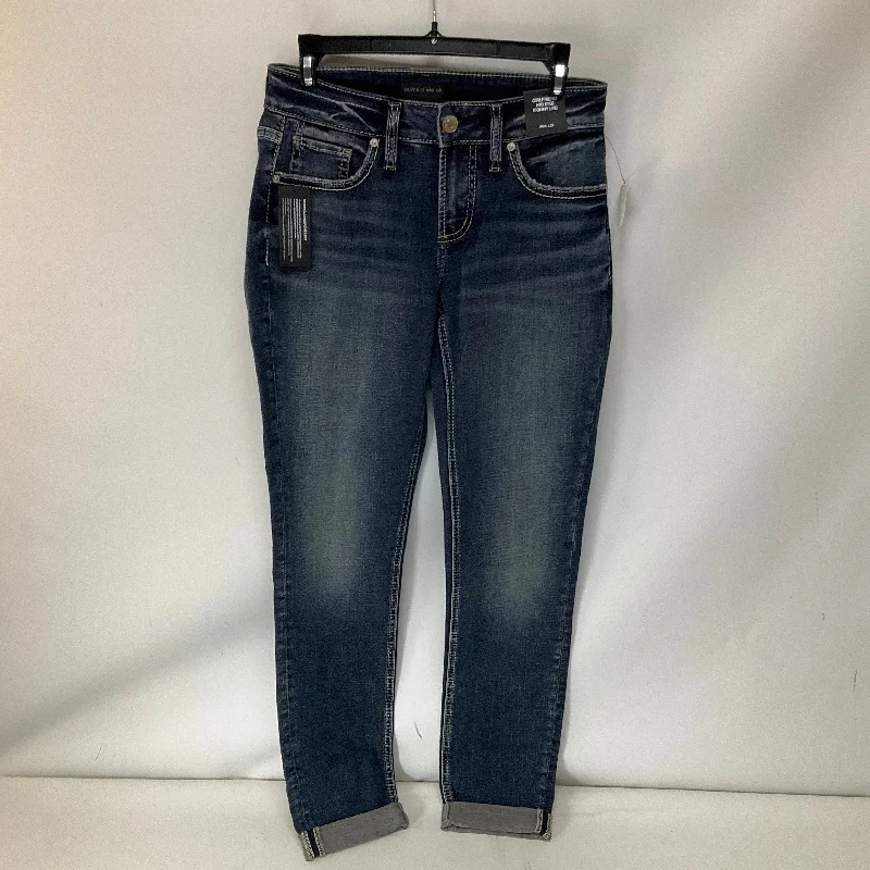 Women's Jodhpurs with High CollarJeans Skinny By Silver In Blue Denim, Size: 2