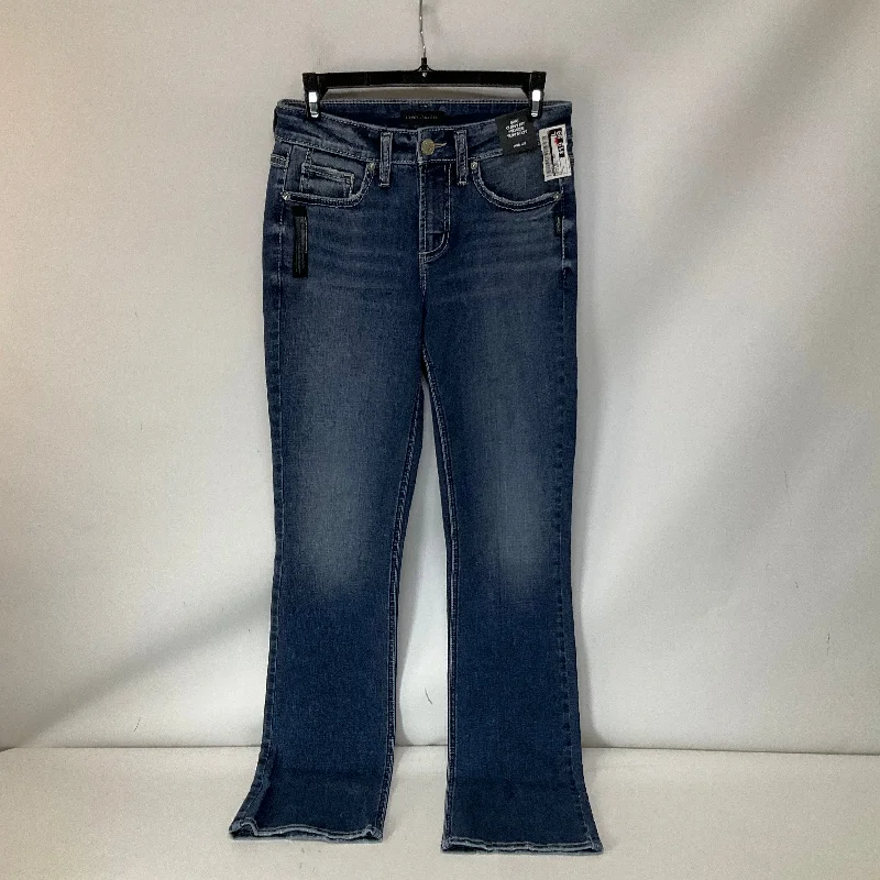 Women's Jodhpurs with Narrow CollarJeans Boot Cut By Silver In Blue Denim, Size: 2