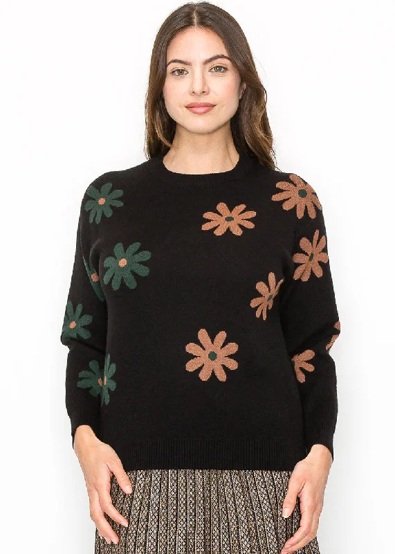 Women's Hungarian Wool SweatersGarden Blooms Knit Pullover