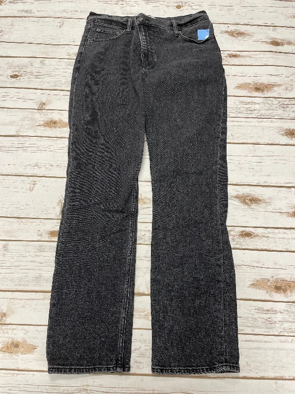 Women's Jodhpurs with Asymmetrical HemJeans Straight By Abercrombie And Fitch In Black Denim, Size: 10