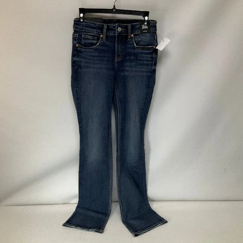 Women's Jodhpurs with Collarless DesignJeans Boot Cut By Silver In Blue Denim, Size: 2