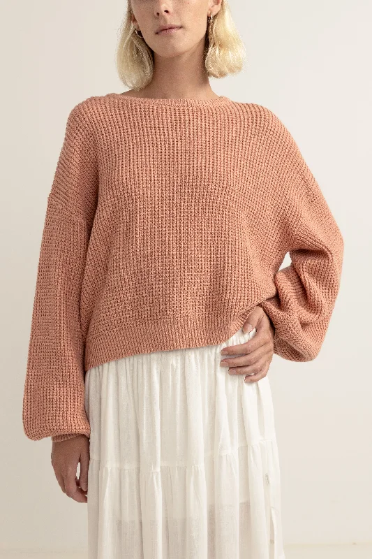 Women's Square Collar SweatersClassic Knit Jumper Rose