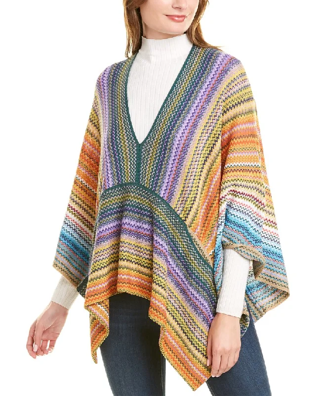 Women's Merino Wool SweatersMissoni Wool-Blend Poncho, White