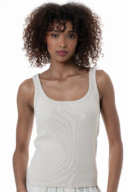 Women's Czech Wool SweatersScoop Neck Tank Top _ 154564 _ Stone