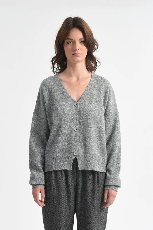 Women's Ukrainian Wool SweatersMolly Bracken Grey Knitted Cardigan