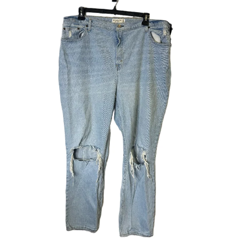 Women's Wide-Leg PantsJeans Straight By Abercrombie And Fitch In Blue Denim, Size: 20