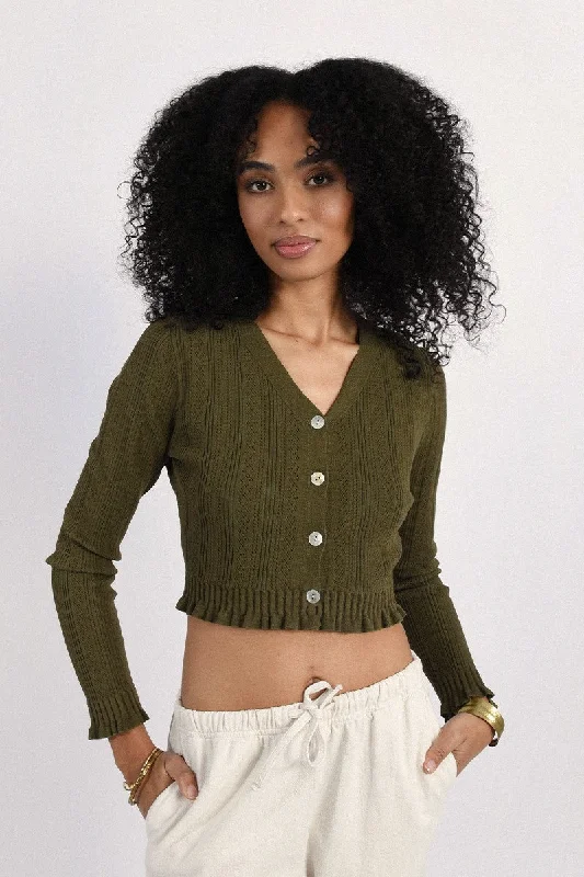 Women's Albanian Wool SweatersMolly Bracken Green Cardigan