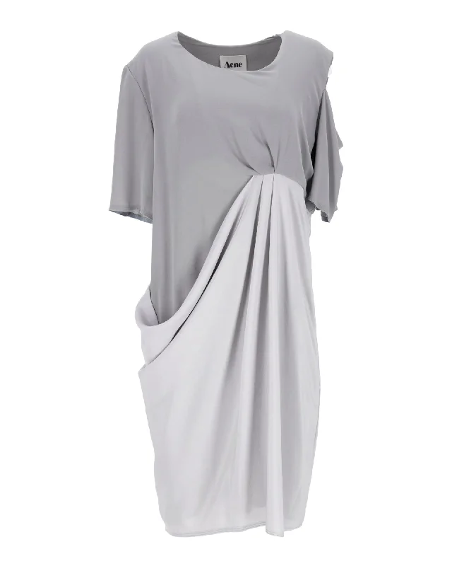 Women's Racerback DressesAcne Studios Asymmetric Draped Dress in Grey Polyester