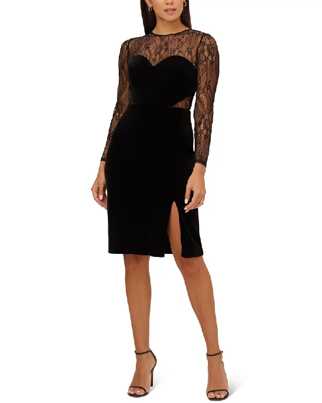 Women's Halter DressesAidan Mattox Velvet Cocktail Dress