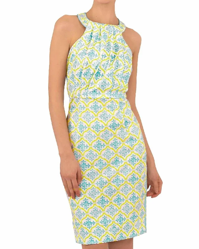 Women's Sweetheart-Neck DressesBougie Dress - East India In Turquoise/lime