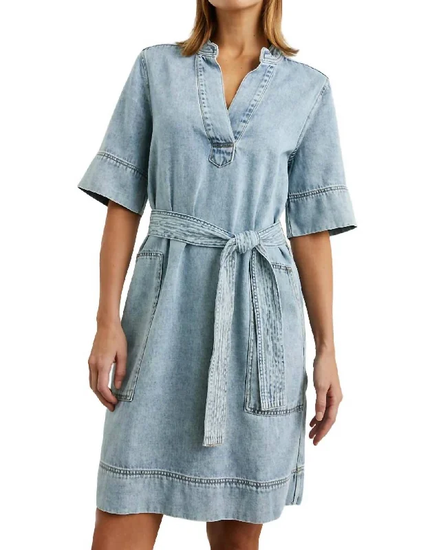 Women's Narrow-Neck DressesChancey Dress In Faded Indigo