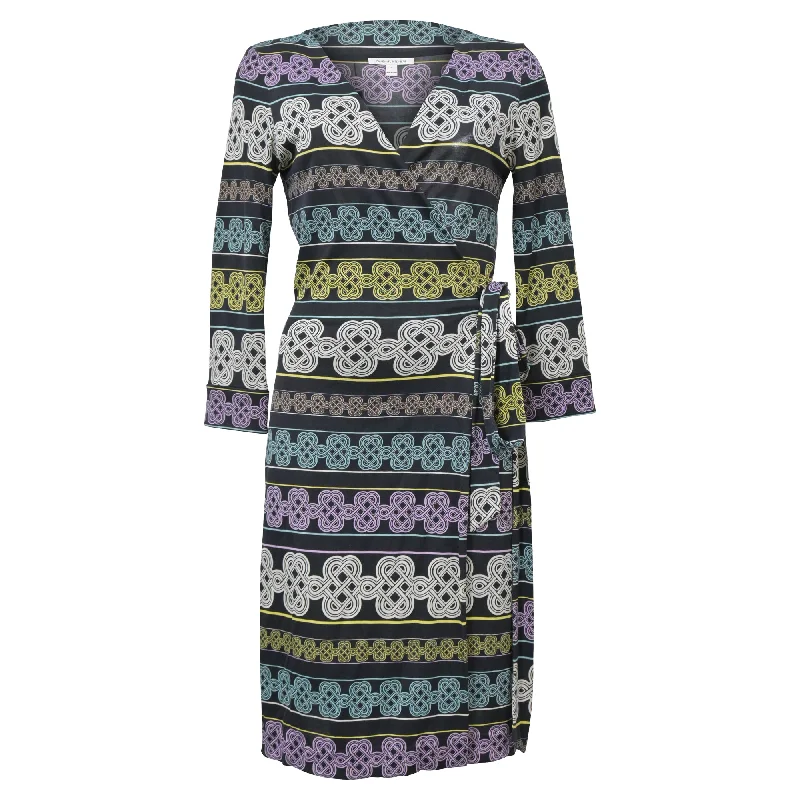 Women's Halter DressesDiane Von Furstenberg Knot Print Wrap Dress in Multicolor Viscose