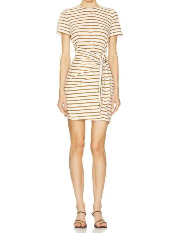 Women's Off-the-Shoulder DressesEdie Dress In Carmel Stripe