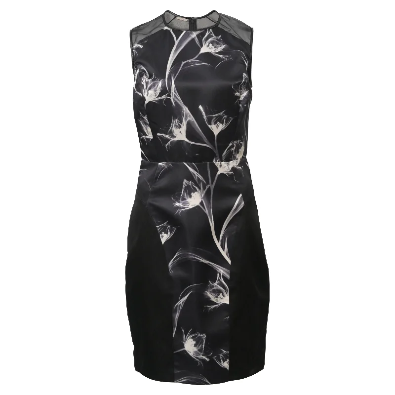 Women's Flared DressesJason Wu X-Ray Floral Print Sheath Dress in Black Silk