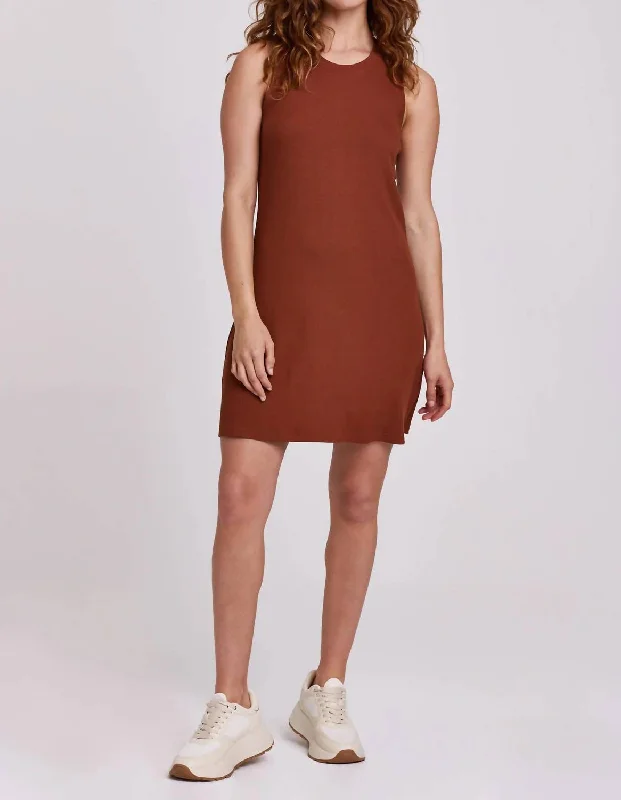 Women's Notched Collar DressesJustine Dress In Mahogany