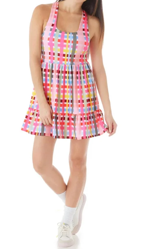 Women's Square Collar DressesLove All Dress In Multi Plaid