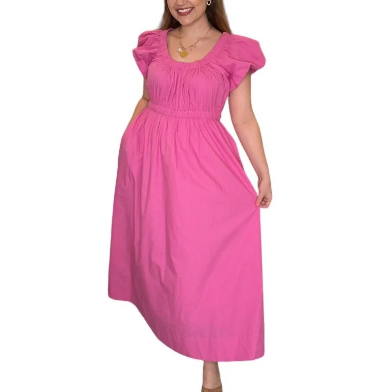 Women's Keyhole-Neck DressesMelanie Dress In Poplin Orchid