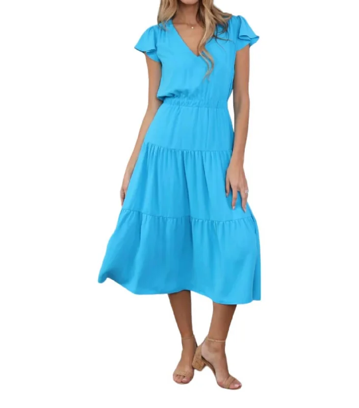 Women's Lapel Collar DressesMeredith Dress In Safari Blue