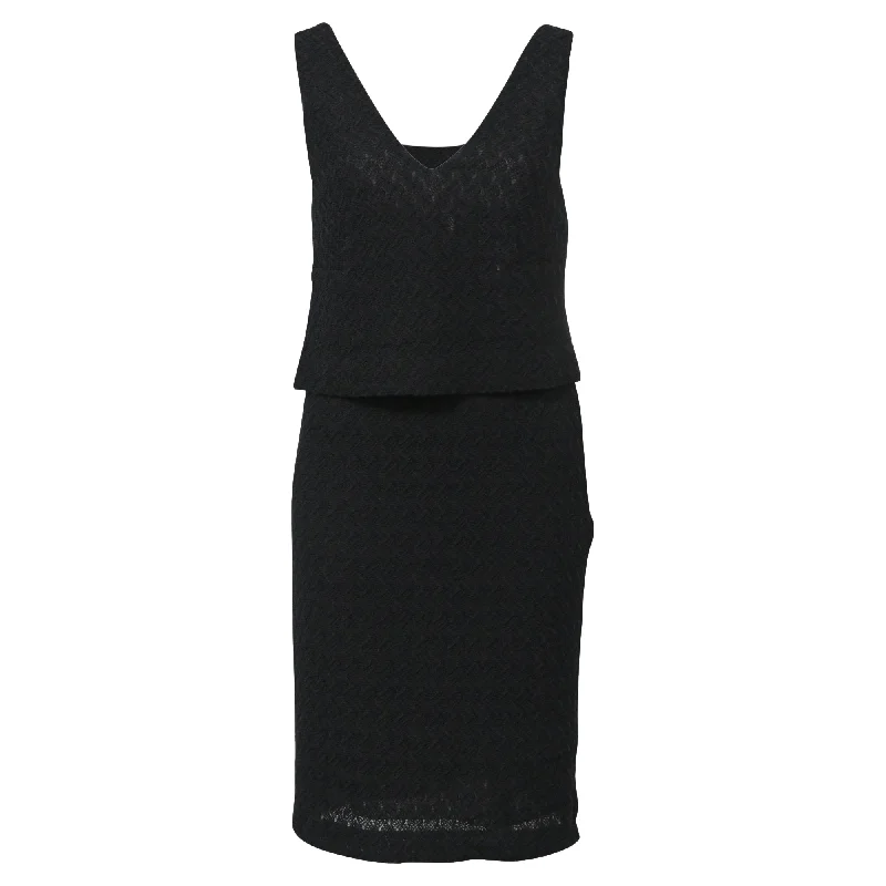 Women's V-Shaped Collar DressesMissoni V-neck Dress in Black Rayon