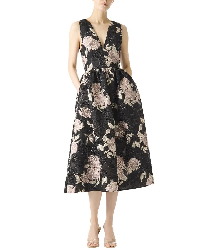 Women's High-Low DressesMonique Lhuillier Floral Jacquard Silk-Blend Cocktail Dress