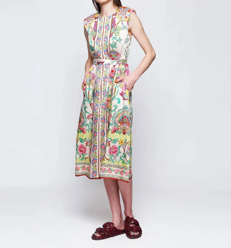 Women's Racerback DressesMulticolor Floral Print Fluid Dress