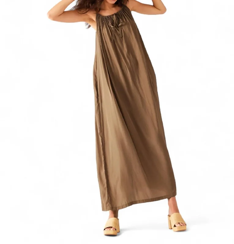 Women's Square Collar DressesPatio Dress In Brown