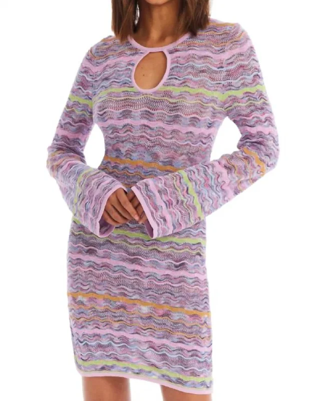 Women's Keyhole-Neck DressesRegina Dress In Lavender Spacedye