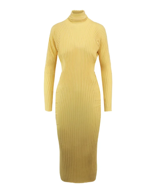 Women's Cap-Sleeve DressesRibbed Turtleneck Dress