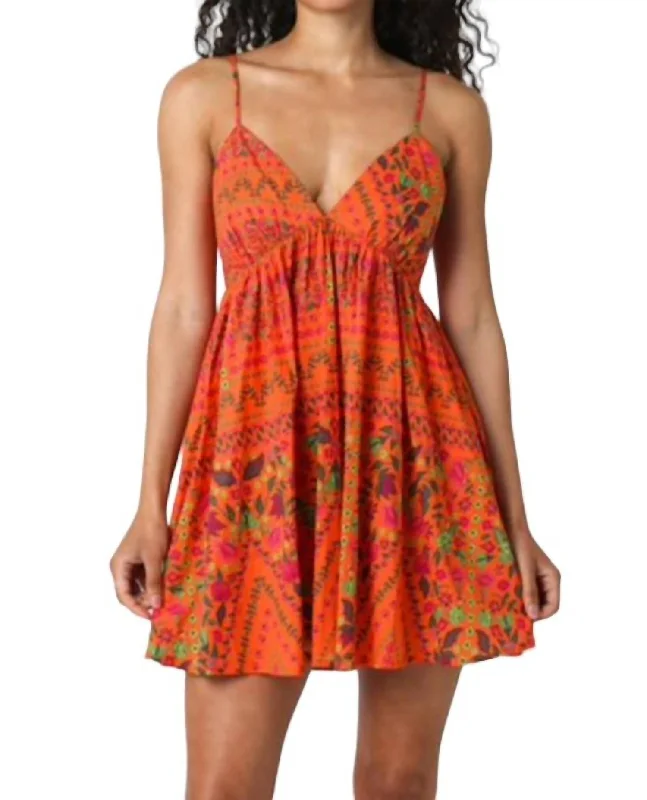 Women's U-Shaped Collar DressesRio Flirty Sundress In Orange