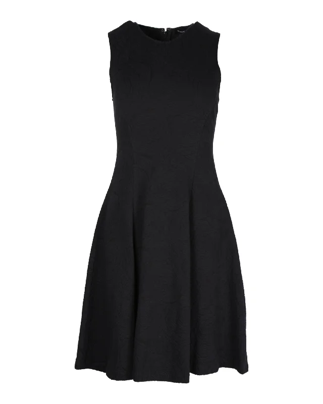 Women's Strapless DressesTheory Floral A-line Skater Dress in Black Cotton