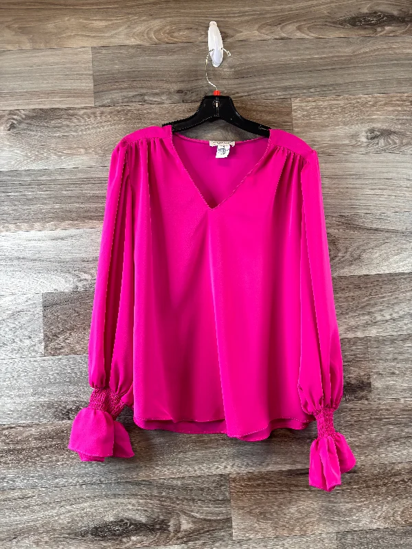 Women's Blouse with PocketsTop Long Sleeve By Carmen By Carmen Marc Valvo  Size: S