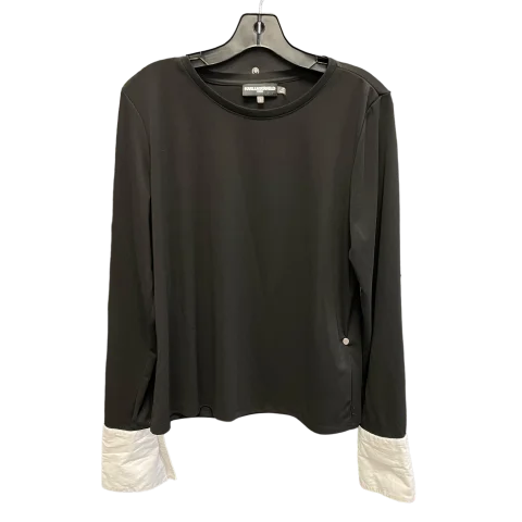 Women's Blouse with LaceTop Long Sleeve Designer By Karl Lagerfeld  Size: L