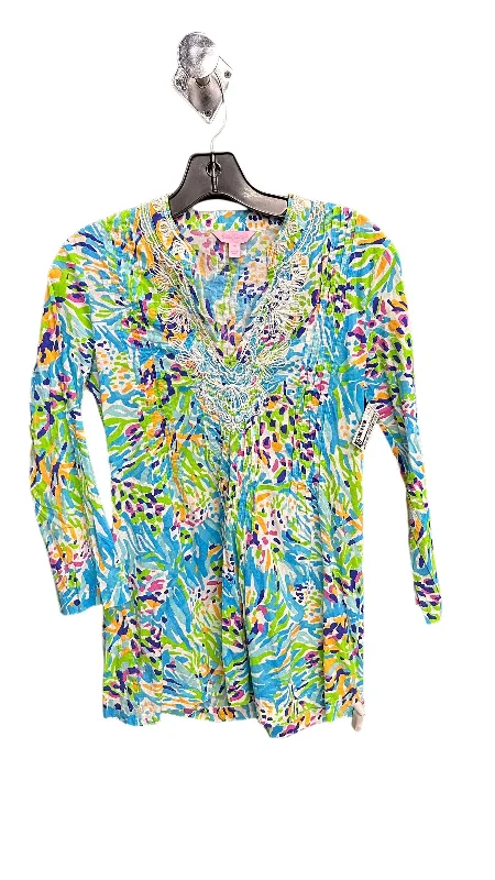 Women's Blouse with Shirt CollarTop 3/4 Sleeve By Lilly Pulitzer  Size: Xs