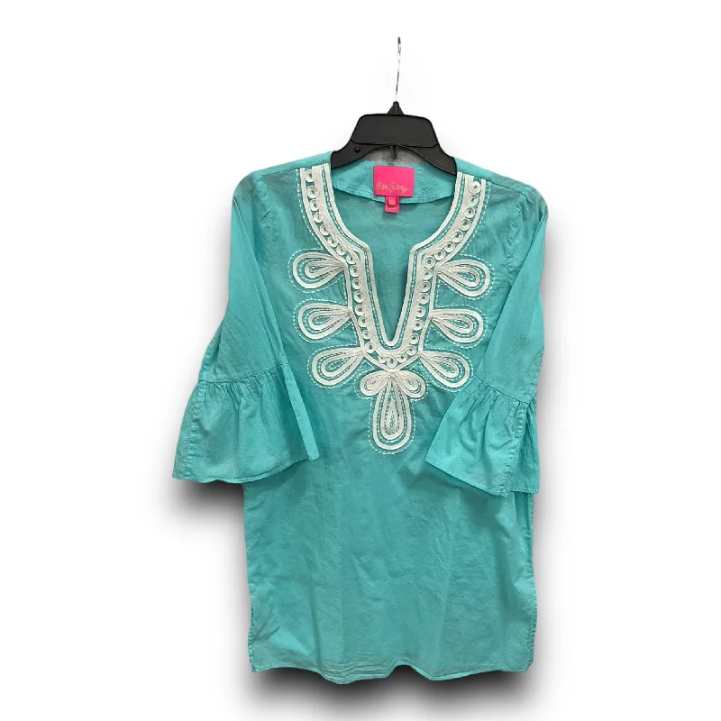 Women's Ruffled BlouseTop 3/4 Sleeve By Lilly Pulitzer  Size: Xxs