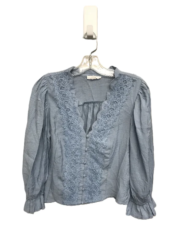 Women's Blouse with Low CollarTop 3/4 Sleeve By Mine  Size: L