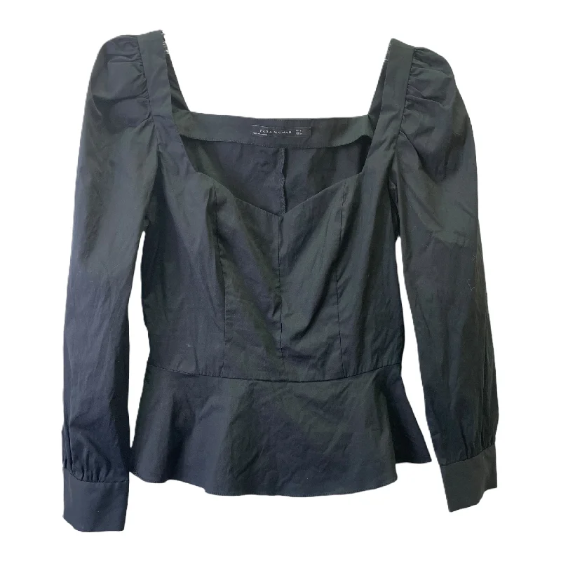 Women's Blouse with Keyhole NeckTop Long Sleeve Basic By Zara Women  Size: S