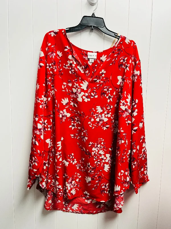 Women's Blouse with PatchesTop Long Sleeve By Ava & Viv  Size: 4x