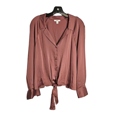 Women's Blouse with U-Shaped CollarTop Long Sleeve By Bar Iii  Size: Xl