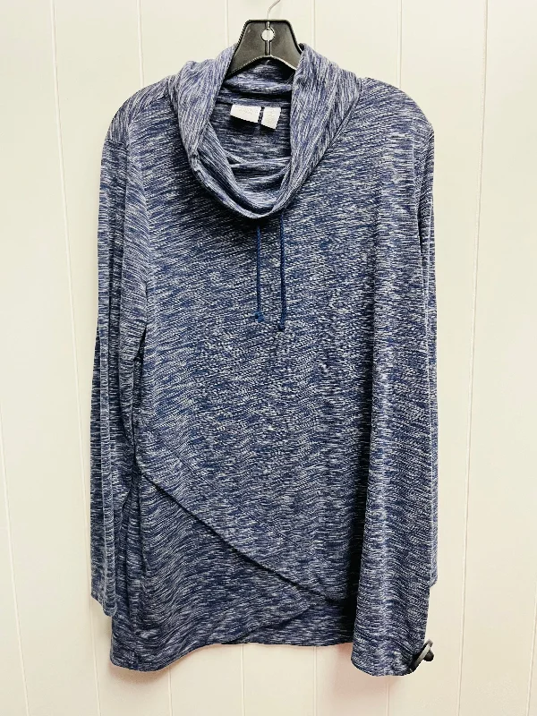 Women's Blouse with Low CollarTop Long Sleeve By Chicos O  Size: L